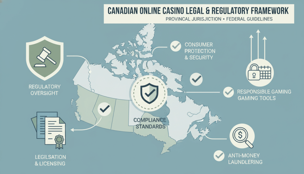 Illustration explaining the legal and regulatory framework affecting online casino payments in Canada.